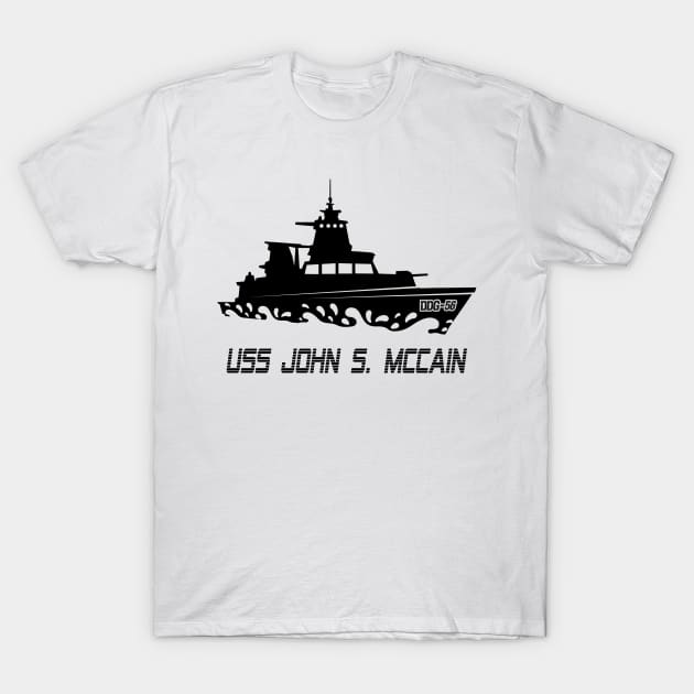 Uss John Mccain DDG 56 Gold T-Shirt by Javacustoms